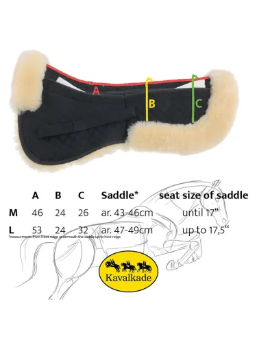 Lambskin saddle pad Trim Pockets Kavalkade