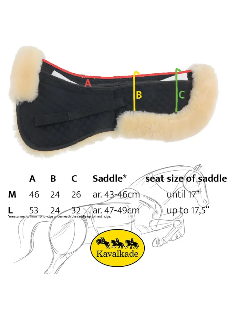 Lambskin saddle pad Trim Pockets Kavalkade