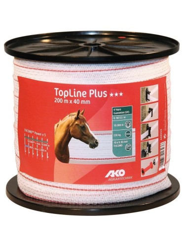 Tape TopLine Plus White/red 40mm/200m AKO