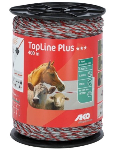 Poly Wire TopLine Plus White/red 400m AKO