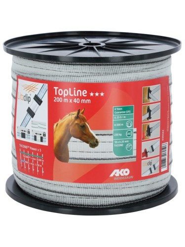 Tape TopLine white/black 40mm/200m AKO